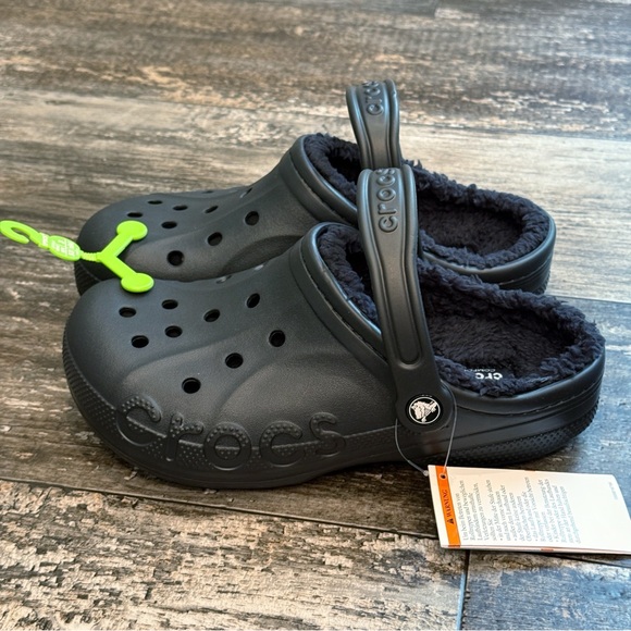 Crocs Baya Lined Clog Relaxed Fit Fleece Cozy Camp Hike Black‎ Womens Size 8 NWT - Picture 9 of 10